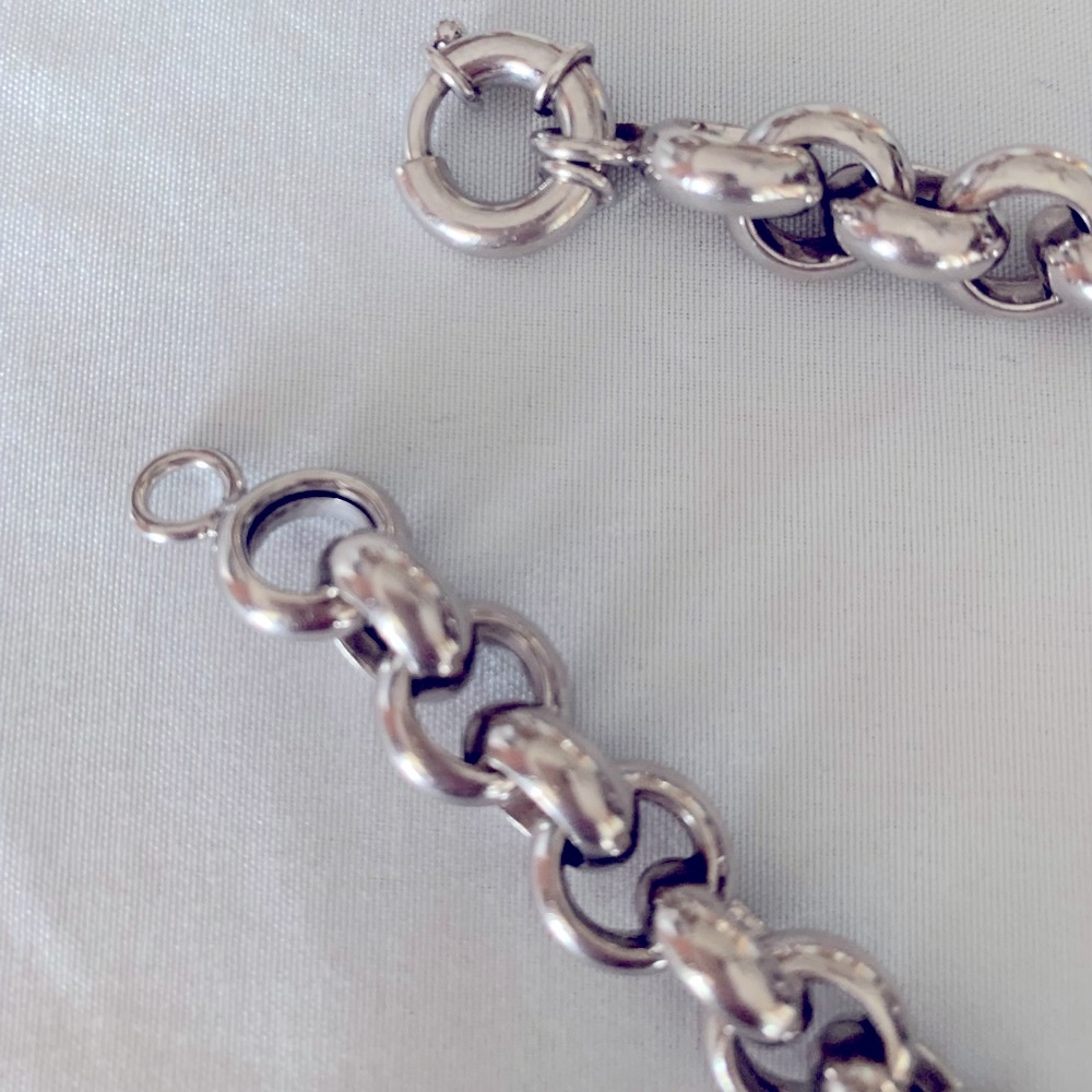 Sterling Silver 925 Robo Medium Link Sterling Bracelet Trigger Latch For Secure - Picture 7 of 13
